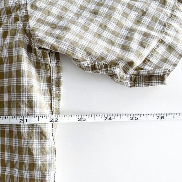 Quiksilver Mens Plaid Regular Fit Cotton Button Up Shirt Tan White Large - Picture 7 of 7